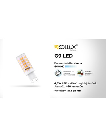 Sollux Żarówka LED G9 4000K 4,5W 460lm SL.0975 - produkt 2