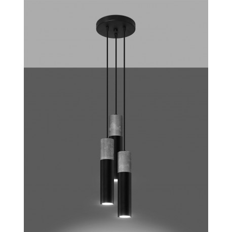 Sollux Lampa wisząca BORGIO 3P czarny SL.1081