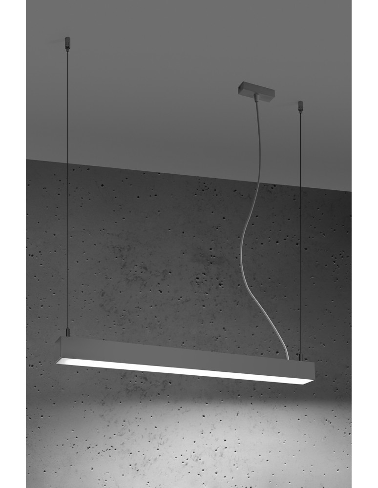 Pendant lamps over desk - THORO pendant lamp PINNE 67 grey 4000K 1xLED TH.034 - product kolory-swiatla.pl 3