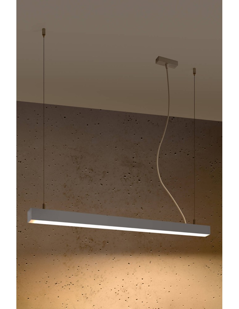 Pendant lamps over desk - THORO PINNE 90 pendant lamp grey 3000K 1xLED TH.049 - product kolory-swiatla.pl 3