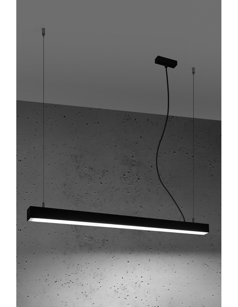 Pendant lamps over desk - THORO PINNE 90 pendant lamp black 4000K 1xLED TH.051 - product kolory-swiatla.pl 3