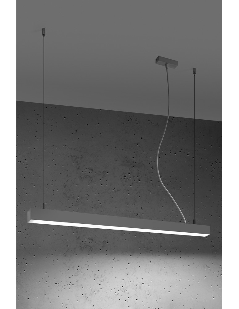 Pendant lamps over desk - THORO pendant lamp PINNE 90 grey 4000K 1xLED TH.052 - product kolory-swiatla.pl 3