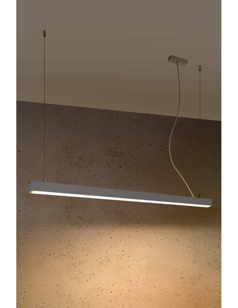 Pendant lamps over desk - THORO pendant lamp PINNE 117 grey 3000K 1xLED TH.067 - product kolory-swiatla.pl 3