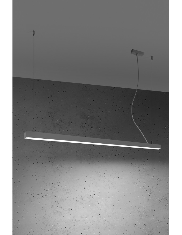 Pendant lamps over desk - THORO pendant lamp PINNE 150 grey 4000K 1xLED TH.088 - product kolory-swiatla.pl 4