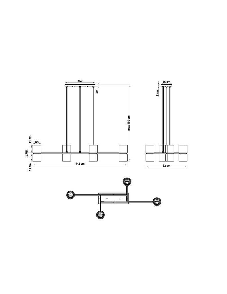 Designer pendant lamps - THORO KUKKIA Pendant 4xES111 GU10 Black TH.004CZ - product kolory-swiatla.pl 9
