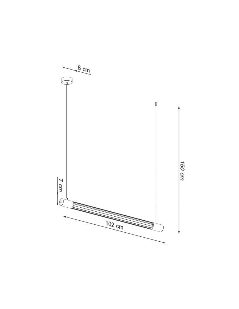 THORO VALO Wisząca 1xLED T8 Czarny TH.008CZ