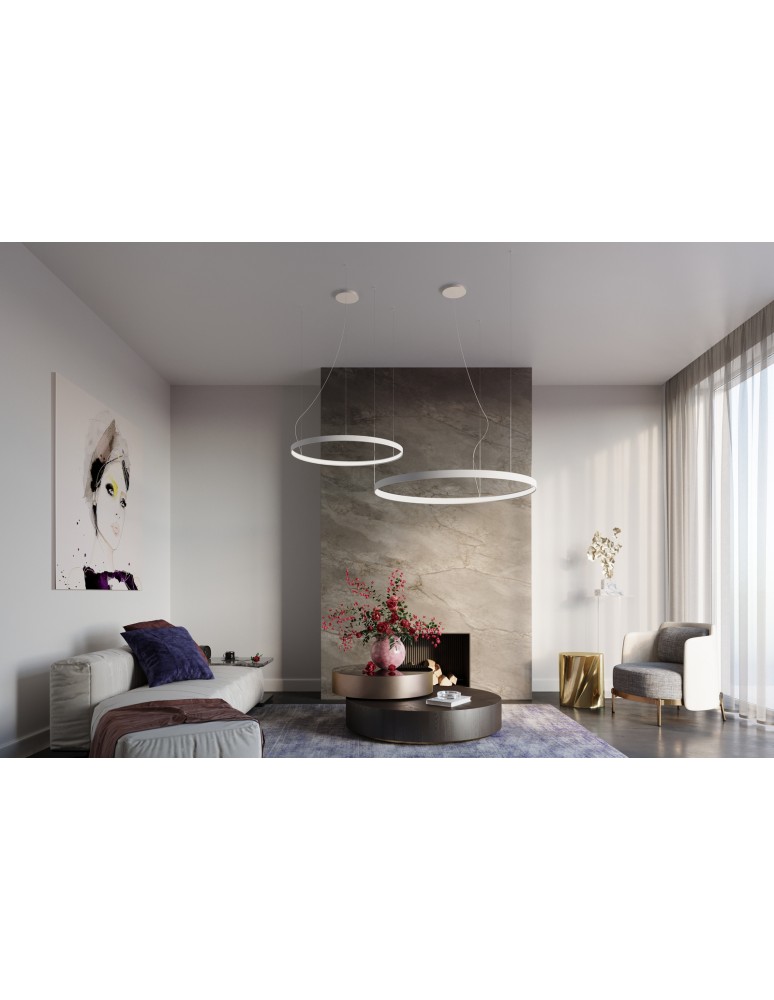 Pendant lamps circles - THORO Chandelier RIO 55 white LED 3000K 1xLED TH.105 - product kolory-swiatla.pl 10