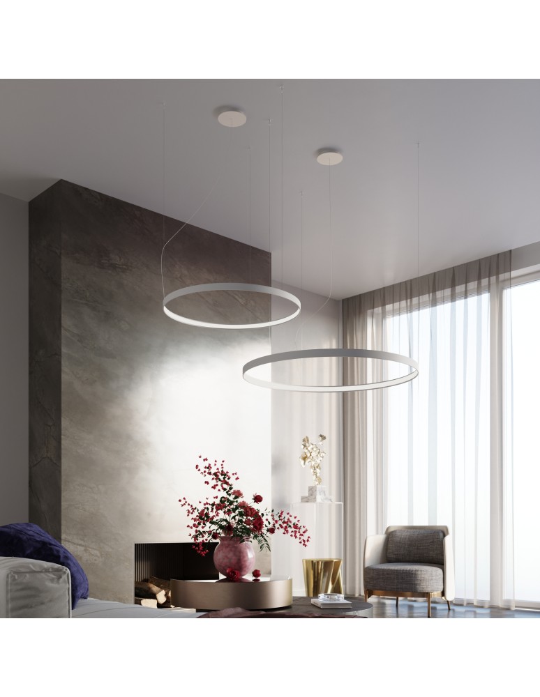 Pendant lamps circles - THORO Chandelier RIO 55 white LED 3000K 1xLED TH.105 - product kolory-swiatla.pl 11