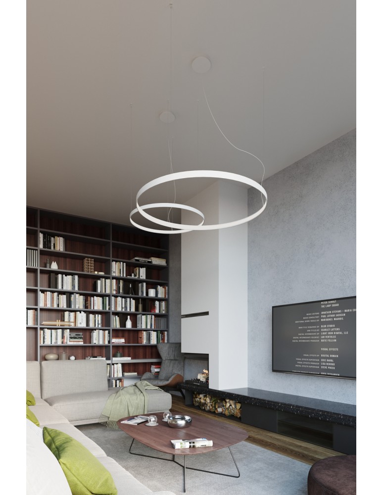 Pendant lamps circles - THORO Chandelier RIO 55 white LED 3000K 1xLED TH.105 - product kolory-swiatla.pl 15