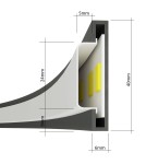 Pendant lamps circles - THORO Chandelier RIO 55 black LED 3000K 1xLED TH.106 - product 6