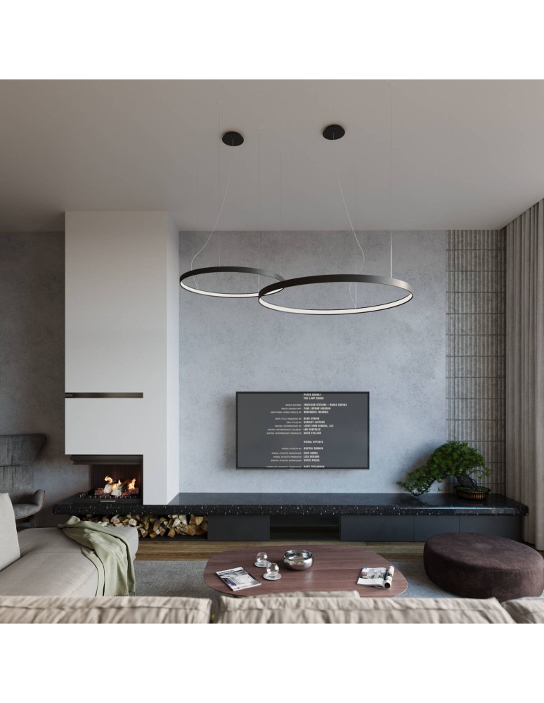 Pendant lamps circles - THORO Chandelier RIO 55 black LED 3000K 1xLED TH.106 - product kolory-swiatla.pl 11