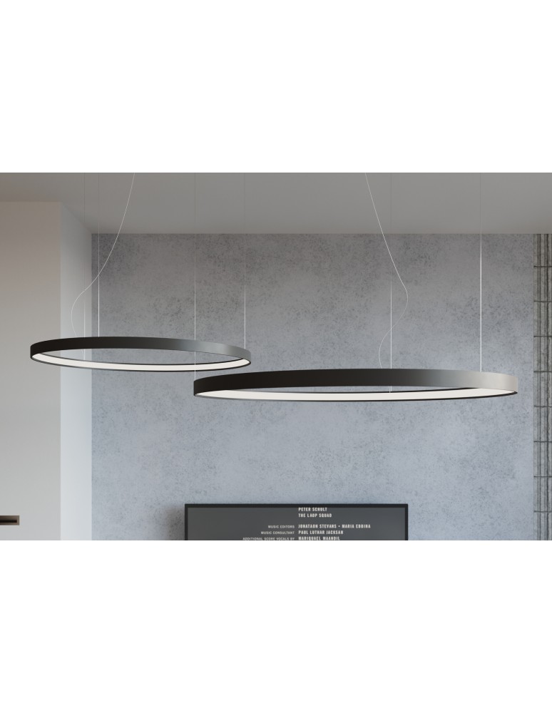 Pendant lamps circles - THORO Chandelier RIO 55 black LED 3000K 1xLED TH.106 - product kolory-swiatla.pl 12