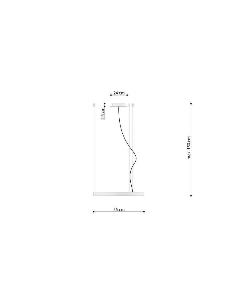 Pendant lamps circles - THORO Chandelier RIO 55 black LED 4000K 1xLED TH.108 - product kolory-swiatla.pl 8