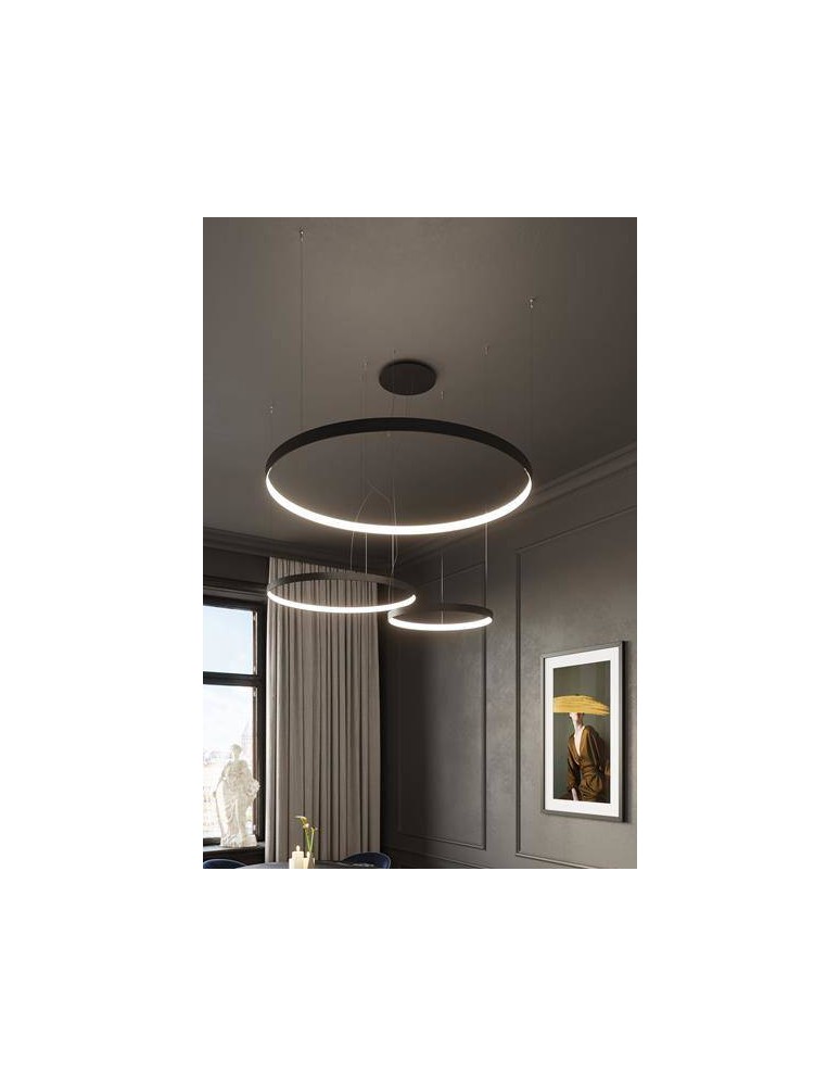 Pendant lamps circles - THORO Chandelier RIO 55 black LED 4000K 1xLED TH.108 - product kolory-swiatla.pl 10