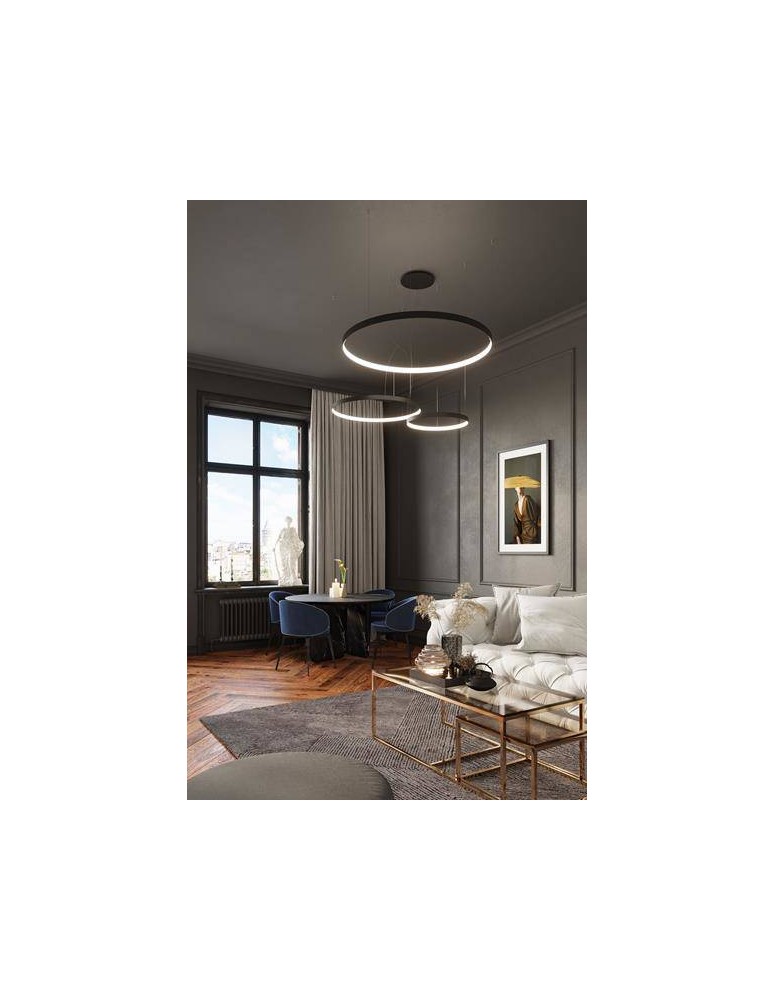 Pendant lamps circles - THORO RIO 80 LED 50W 5520lm 3000K CRI90 Pendant black TH.101 - product kolory-swiatla.pl 16