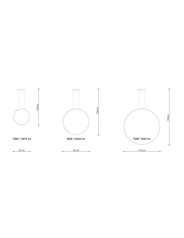 Pendant lamps circles - THORO RIO 80 LED 50W 5520lm 3000K CRI90 Pendant black TH.101 - product kolory-swiatla.pl 23