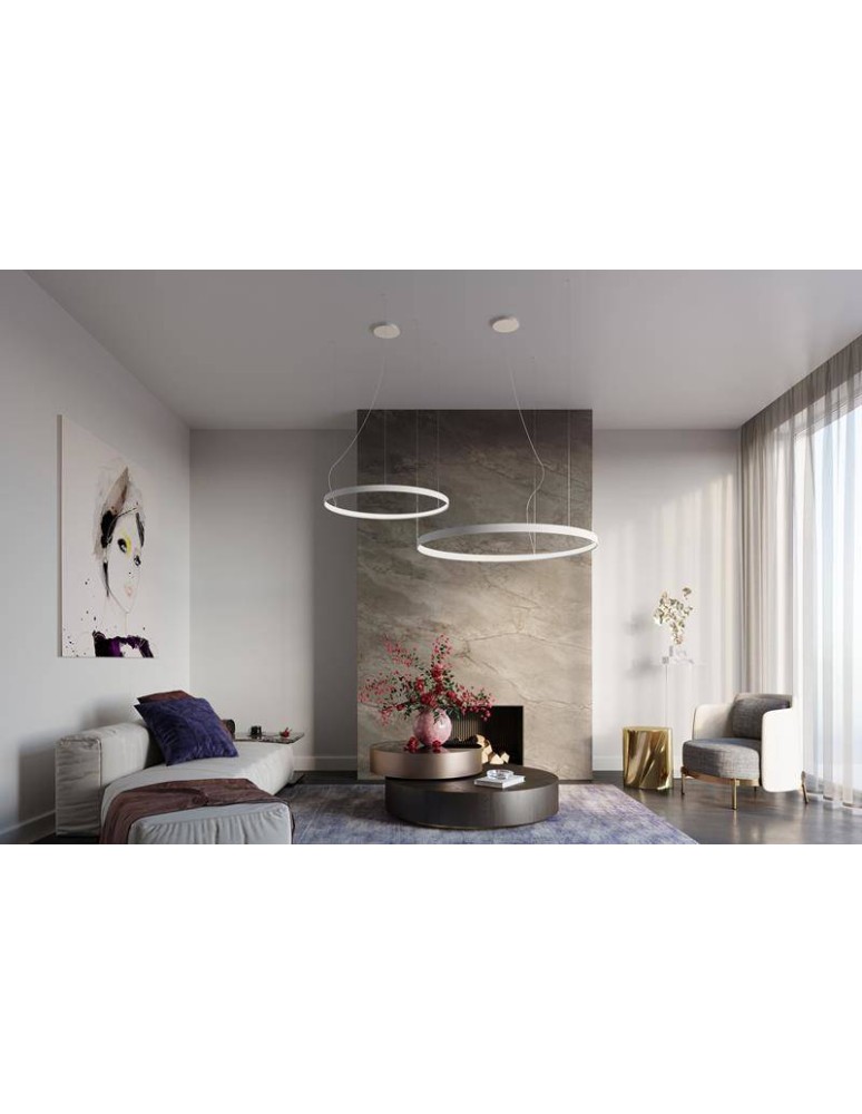 Pendant lamps circles - THORO Chandelier RIO 78 white LED 4000K 1xLED TH.109 - product kolory-swiatla.pl 17