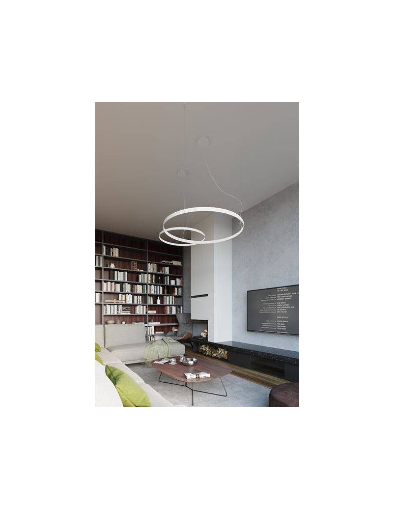 Pendant lamps circles - THORO Chandelier RIO 78 white LED 4000K 1xLED TH.109 - product kolory-swiatla.pl 19