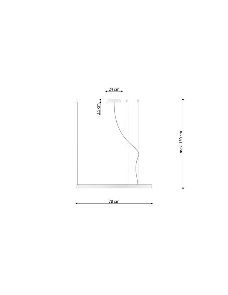 Pendant lamps circles - THORO Chandelier RIO 78 black LED 4000K 1xLED TH.110 - product kolory-swiatla.pl 10