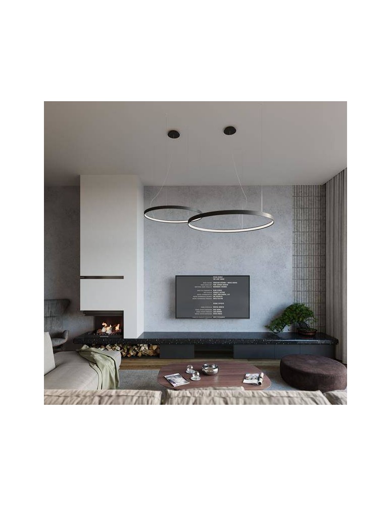 Pendant lamps circles - THORO Chandelier RIO 78 black LED 4000K 1xLED TH.110 - product kolory-swiatla.pl 19