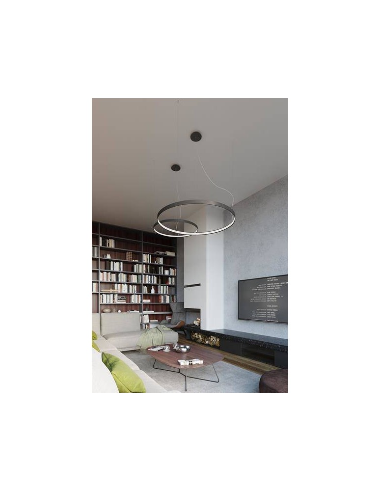 Pendant lamps circles - THORO Chandelier RIO 110 black LED 4000K 1xLED TH.112 - product kolory-swiatla.pl 18