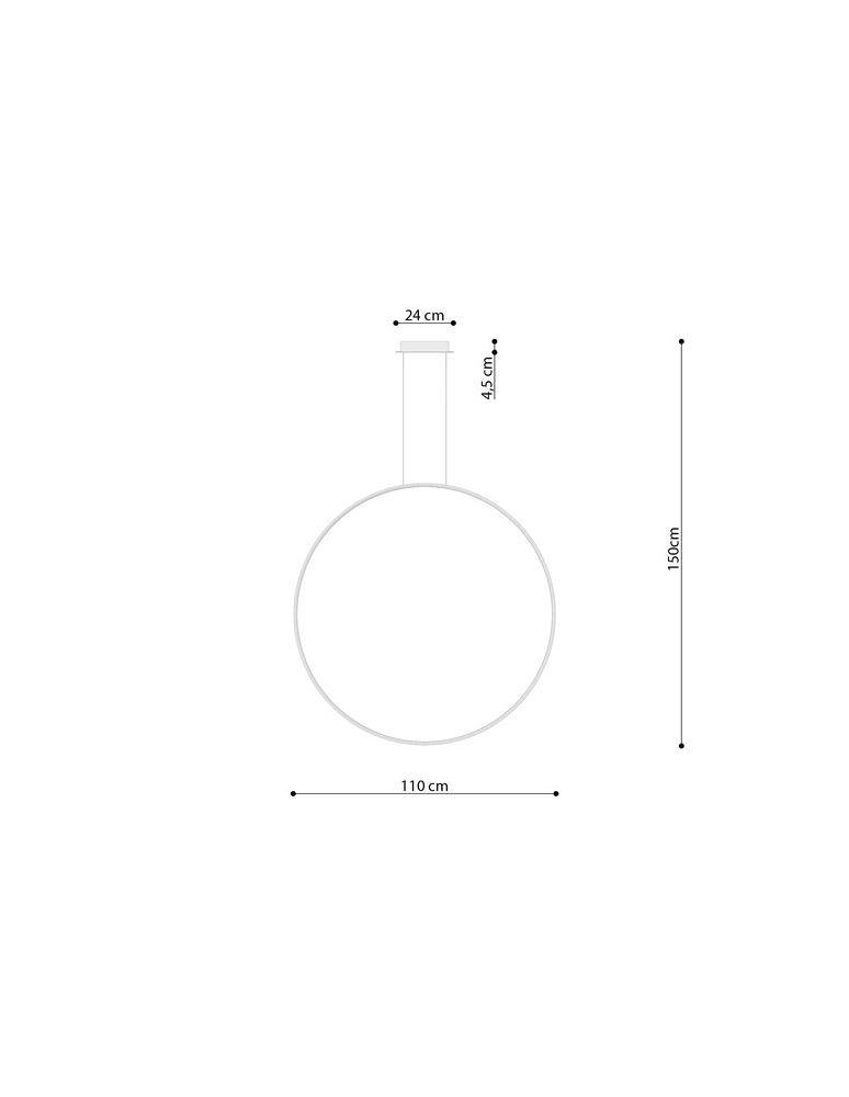 Pendant lamps circles - THORO Pendant lamp RIO 110 black LED 3000K 1xLED TH.122 - product kolory-swiatla.pl 8