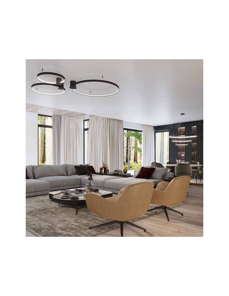 Modern ceiling lamps - THORO Plafond RIO 55 black LED 3000K 1xLED TH.126 - product kolory-swiatla.pl 3