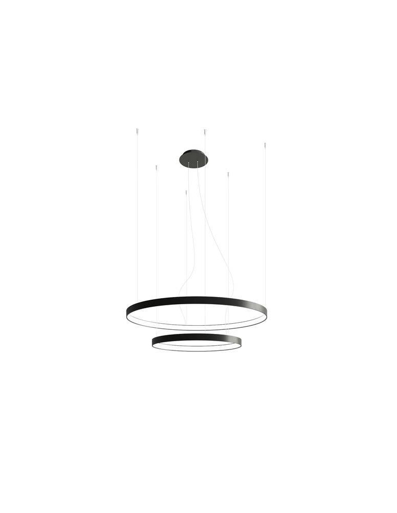 Pendant lamps circles - THORO Chandelier RIO 2 55/78 black LED 3000K 2xLED TH.137 - product kolory-swiatla.pl 1