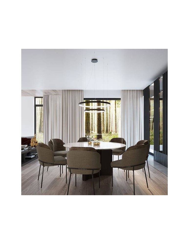 Pendant lamps circles - THORO Chandelier RIO 2 55/78 black LED 3000K 2xLED TH.137 - product kolory-swiatla.pl 3