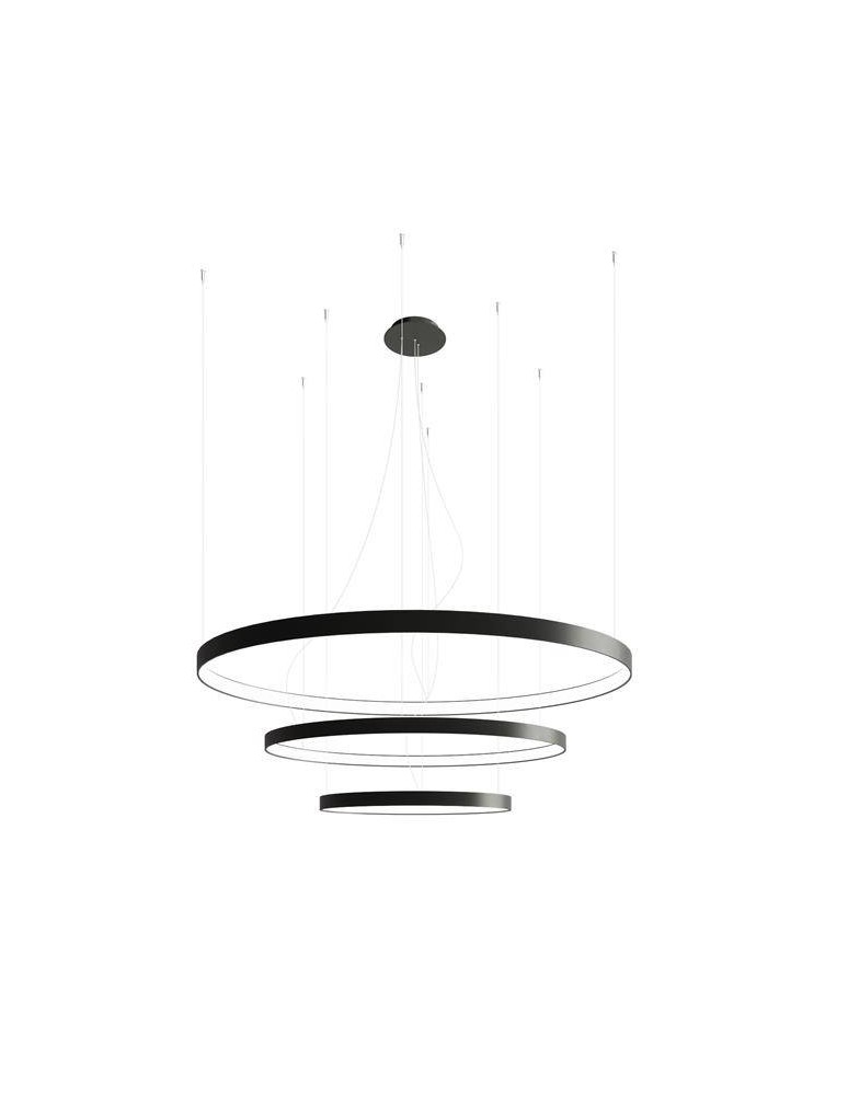 Pendant lamps circles - THORO Chandelier RIO 3 55/78/110 black LED 3000K 3xLED TH.138 - product kolory-swiatla.pl 1