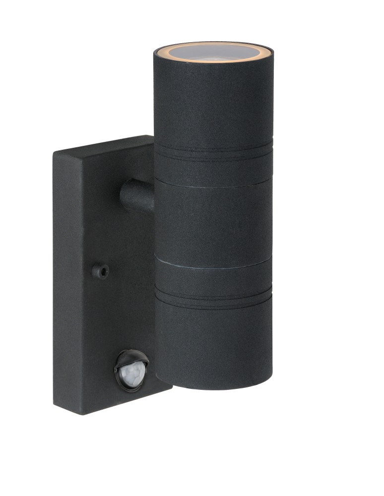 Outdoor lights with motion sensor - Lucide ARNE-LED +IR 2xGU10/5W Black 14866/10/30 Wall lamp. - product kolory-swiatla.pl 3