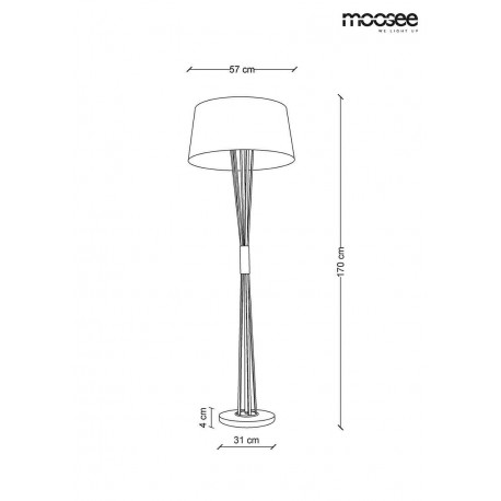 MOOSEE lampa podłogowa SNITCH FLOOR - złota podstawa, biały klosz (MSE010200122)