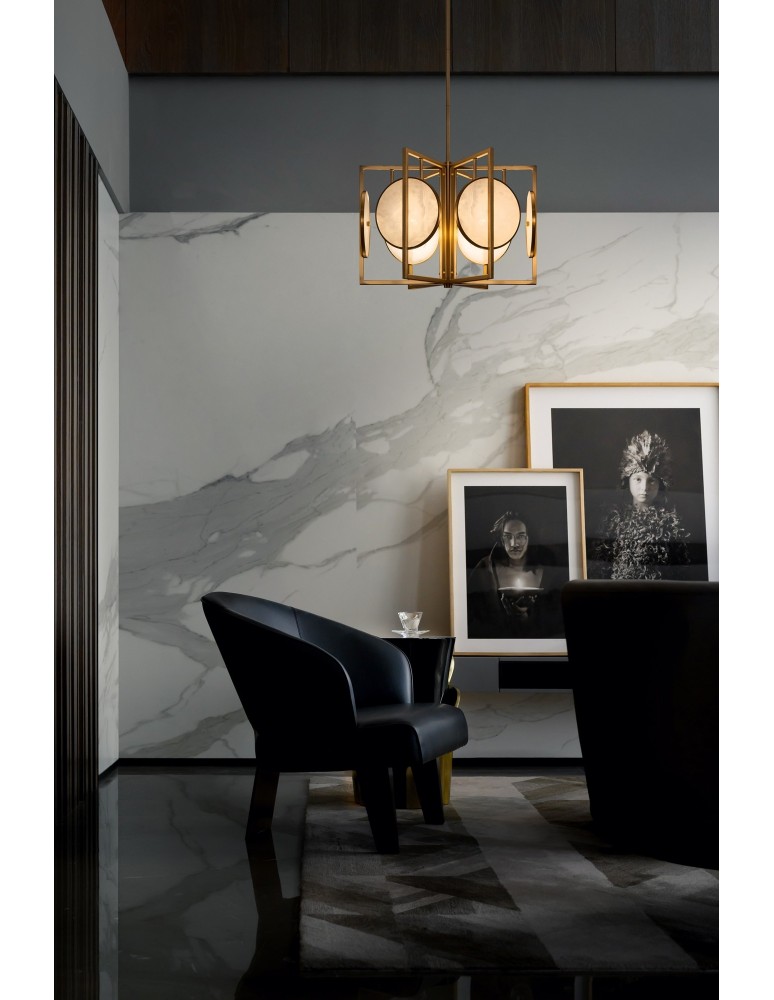 Geometric chandeliers - Maytoni Marmo Pendant E14 3x40W Gold MOD099PL-03G - product kolory-swiatla.pl 2