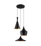 Lampy wiszące loftowe - ITALUX Pedro 3x60W E27 230V Czarny MDM2436/3B Wisząca - produkt 1