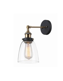 ITALUX Francis 1x60W E27 230V Czarny/Złoty MBM-2563/1 Kinkiet