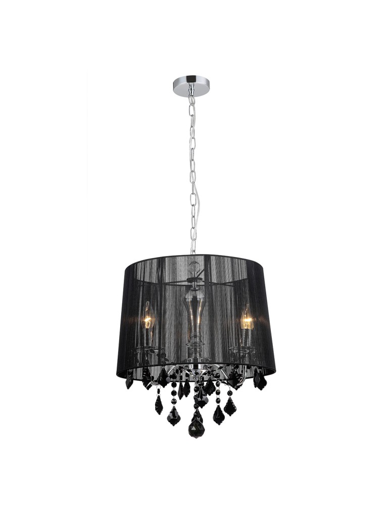 Glamour chandeliers - ITALUX Cornelia 3x40W E14 230V Black MDM-2572/3 BK Pendant. - product kolory-swiatla.pl 1