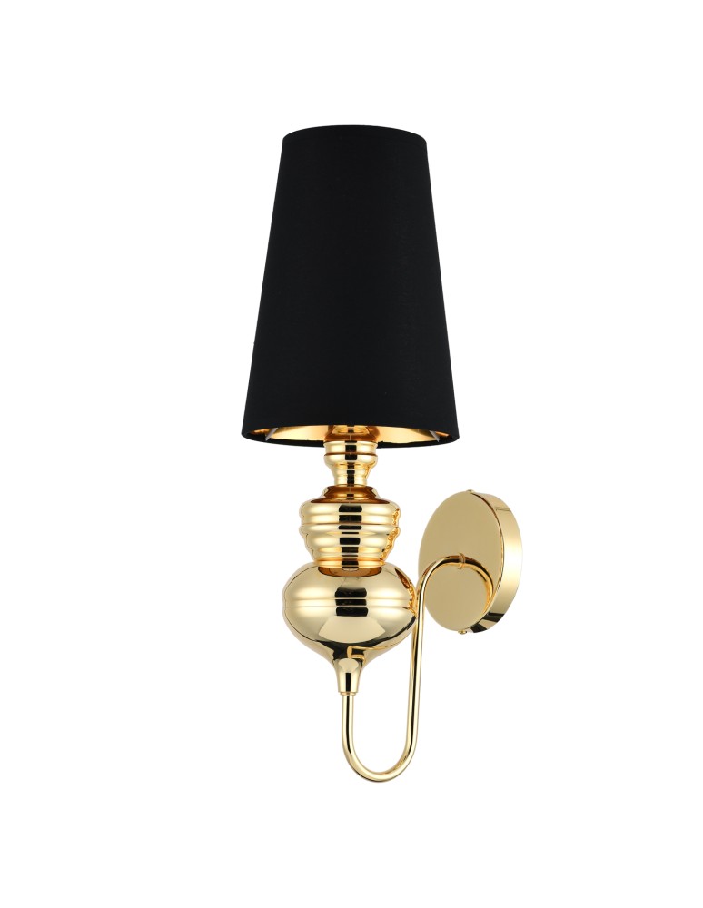 Wall lamps with lampshade - Step into Design QUEEN gold black 18 cm wall lamp.      - product kolory-swiatla.pl 1