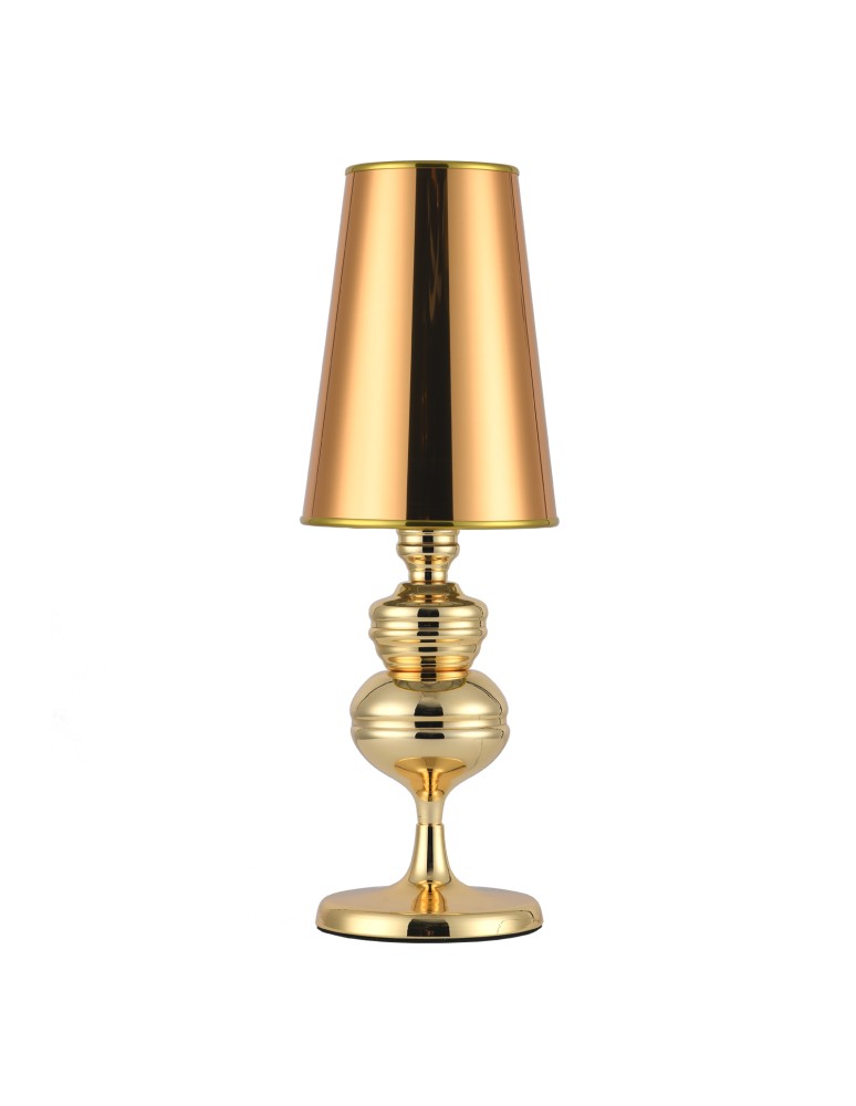 Table lamps with lampshade - Step into Design QUEEN table lamp gold 25 cm   - product kolory-swiatla.pl 1