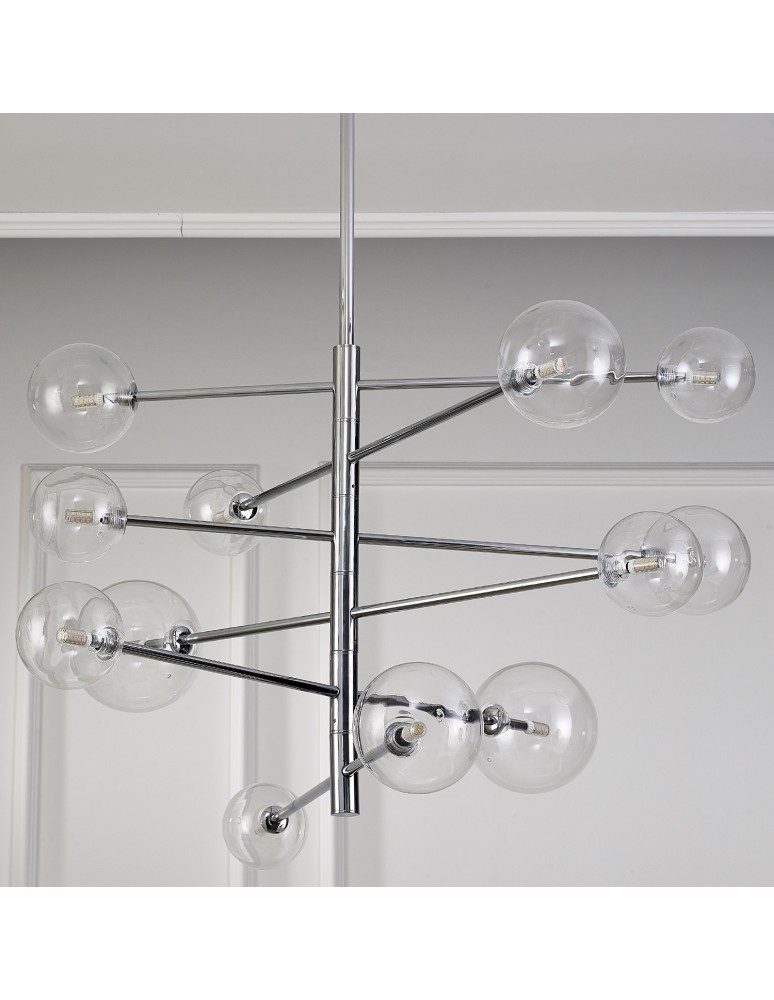 Pendant lamps - Step into Design SOLA chrome 75 cm pendant lamp     - product kolory-swiatla.pl 3