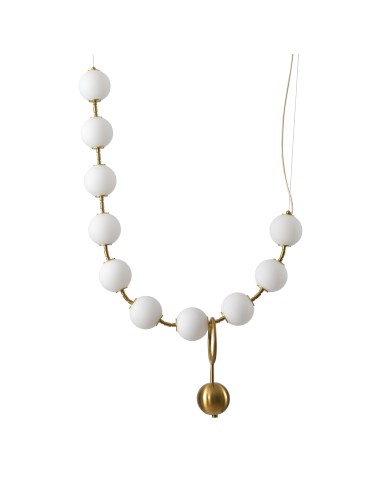 Step into Design CORALLI L white and brass pendant lamp.     