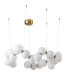 LED pendant lamps - Step into Design CORALLI-80 white and brass 80 cm pendant lamp     - product 2