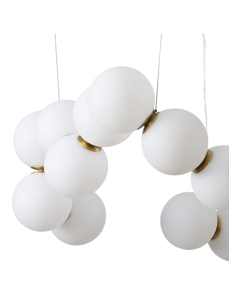 LED pendant lamps - Step into Design CORALLI-80 white and brass 80 cm pendant lamp     - product kolory-swiatla.pl 3