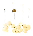 LED pendant lamps - Step into Design CORALLI-80 white and brass 80 cm pendant lamp     - product 6