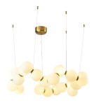 LED pendant lamps - Step into Design CORALLI-80 white and brass 80 cm pendant lamp     - product 7