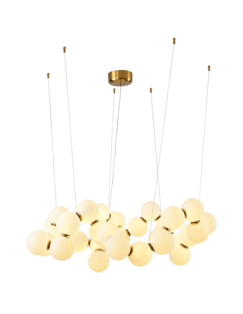 LED pendant lamps - Step into Design CORALLI-100 white and brass 100 cm pendant lamp     - product kolory-swiatla.pl 5