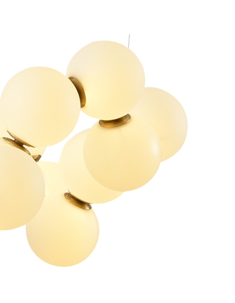 LED pendant lamps - Step into Design CORALLI-100 white and brass 100 cm pendant lamp     - product kolory-swiatla.pl 6
