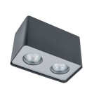 Oprawy sufitowe na wymienne źródło światła - ITALUX Harris 2x50W GU10/LED 4W 230V PIASKOWY Czarny FH31432S-BL Plafon - produkt 1