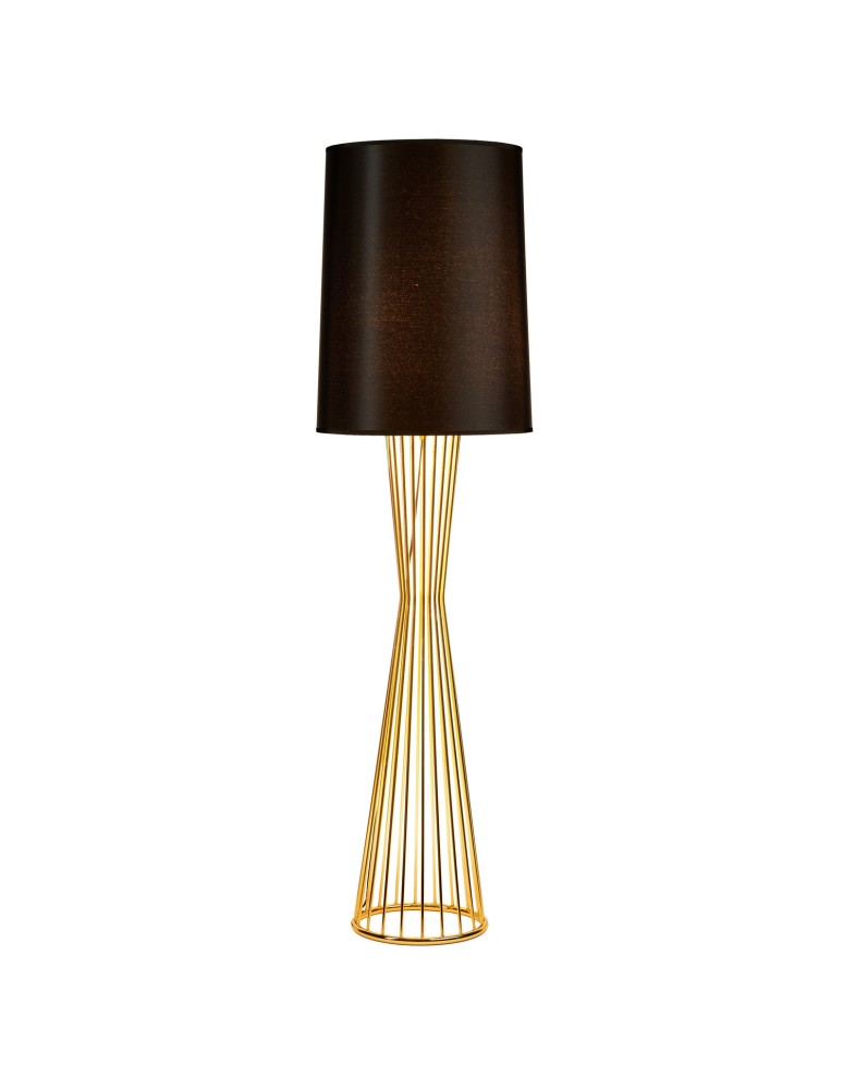 Floor lamps with lampshade - Step into Design Floor lamp FILO-1 black and gold 145 cm   - product kolory-swiatla.pl 1