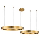 Pendant lamps circles - Step into Design CIRCLE 60+80 LED brass pendant lamp on 1 ceiling light fixture        - product 1