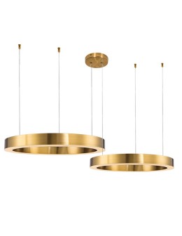 Step into Design CIRCLE 60+80 LED brass pendant lamp on 1 ceiling light fixture       